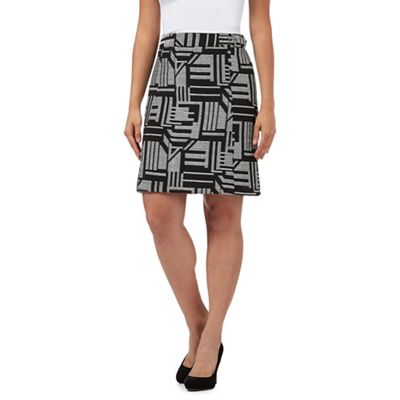 The Collection Black geometric print A-line skirt